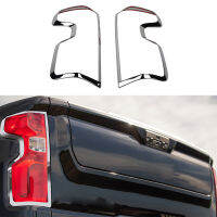 Taillight Decoration Cover Trim for Chevrolet Silverado 2019 2020 2021 2022 2023 Rear Flash Light Decal Car Accessory ABS Chrome