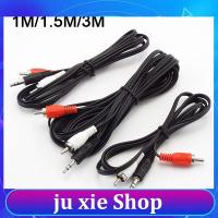 JuXie store 3.5Mm 1/8" Jack Mini Plug To 2 Rca Male Stereo Splitter Connector Phono Audio Speaker Adapter Cable