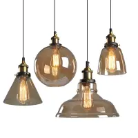 Nordic American Style Country Simple Industrial Vintage Glass Chandelier Creative Living Room Restaurant Bar Light Fixture