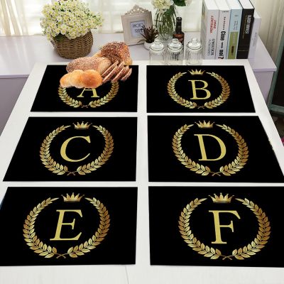【CW】 26 Letters Placemat Cotton Dining Table Mats Fashion Coaster Bowl Cup 42x32cm