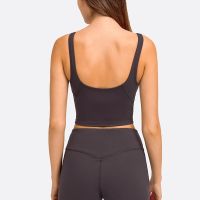 Hot Selling Wholesale Pop Women Sports Tight Gym Crop Top Yoga Vest Shockproof With Chest Pad High Strength Fitness Clothing