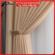 Ready Stock Luxury Sliding Door Sheer Tulle Curtain Light Brown Decorative