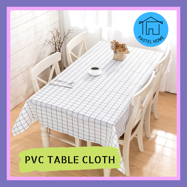 Waterproof Table Cloth Cover Anti Oil Dustproof PVC Plastic Table Cover