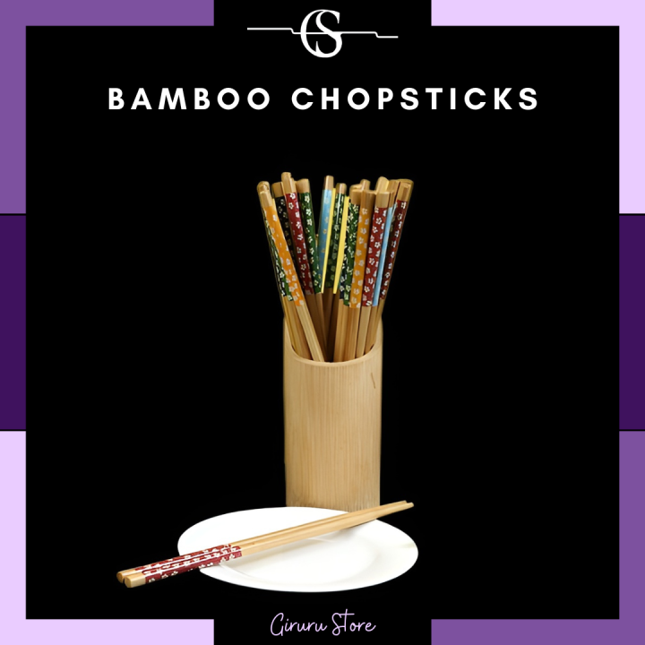 Sumpit Bambu Warna Sepasang / Bambu Chopstick Premium / Set Alat Makan ...