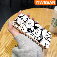 YIWESAN เคสสำหรับ OPPO A31 2020 A8การ์ตูนแมวน่ารักใหม่บางเฉียบขอบชุบหรูหรากรอบเคสมือถือสี่เหลี่ยมเคสด้านหลังซิลิโคนกันกระแทกเคสป้องกันเลนส์กล้อง