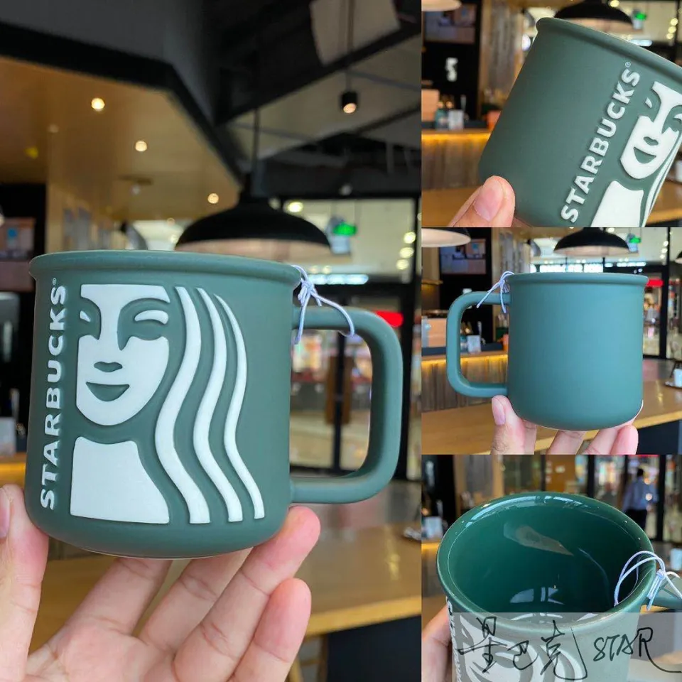 Starbucks Dark Green Striped Mermaid Goddess Gradient Cup With The Glass  Straw Mark Desktop Mug From Nstarbuckscup, $15.7