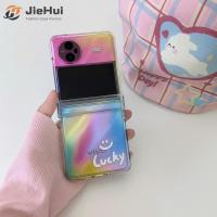 JieHui เหมาะสำหรับ VIVO X flip ชุดสามชิ้นพร้อมเคสโทรศัพท์มือถือแฟชั่นหน้ายิ้มสีสันสดใส