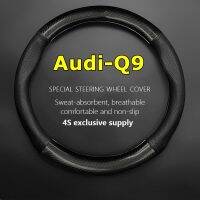 fgjfykjd Car PUleather For Audi Q9 Steering Wheel Cover Genuine Leather Carbon Fiber