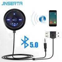 Jinserta 3.5Mm Aux Bluetooth 5.0เครื่องรับสัญญาณเสียงเครื่องเล่น Mp3ในรถยนต์อะแดปเตอร์สำหรับเพลงแฮนด์ฟรีตัวเชื่ื่อมสัญญาณสำหรับรถลำโพงรถยนต์ Led