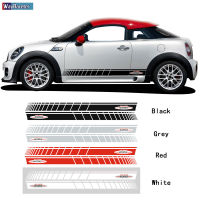 2 Pcs Car Door Side Stripes Skirt Sticker Decal For MINI Cooper R56 F56 F55 R50 R53 R58 Coupe R57 R59 Roadster JCW Accessories