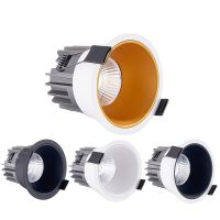 ZZOOI Dimmable Cob Led Anti-Glare Recessed Downlights Light 7W 9W 12W 15W AC 85-265V Ceiling Spot  Lights Living Lights For Room Hotel