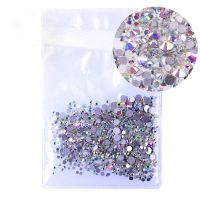 Mix Sizes 1000PCS/Pack Crystal Clear AB Non Hotfix Flatback Rhinestones Nail Rhinestones For Nails 3D Nail Art Decoration Gems