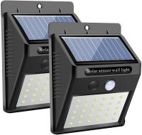 Solar Powered LED Wall Light ไฟเซ็นเซอร์ ชาร์จโซล่า ประหยัดค่าไฟ ติดหน้าบ้าน ทางเดิน โรงรถฯ