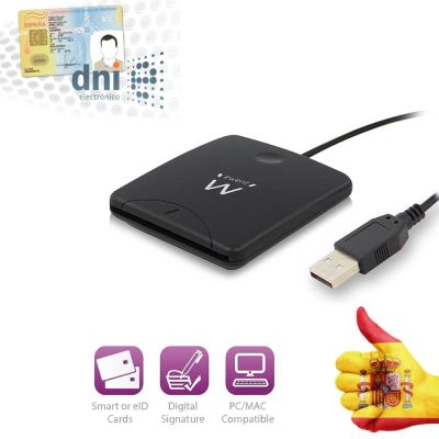 DNI electronic reader DNIe rent SOCIAL security stop. Free shipping EWENT reader SMART Compatible with Windows/Mac Color black