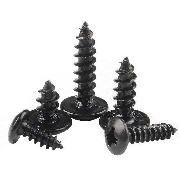 50pcs-lot-m2-6-m3-m3-5-m4-m5-phillips-truss-head-cross-recessed-mushroom-head-self-tapping-screws-black-carbon-steel