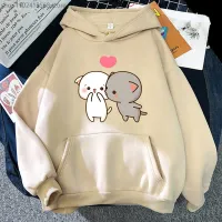 Hoodie Kucing Persik Dan Fancymochi Pakaian Motif Kartun Wanita Kaus Boba Kawaii Musim Dingin Wanita Jaket Hoodies Lucu Anak Perempuan Size Xxs-4Xl