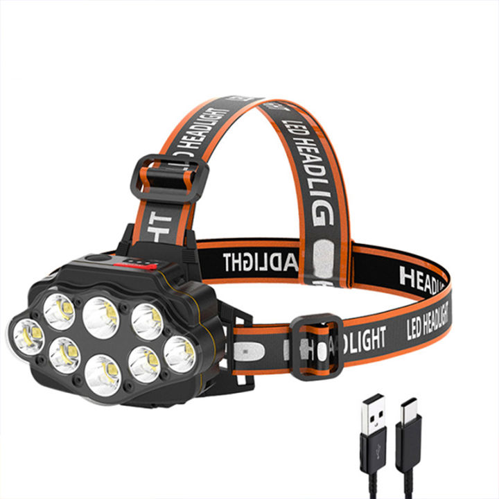 kuchvz-7-8led-ไฟฉายคาดหัว-ส่องไกลถึง1km-ไฟฉายแรงสูง-ชาร์จ-usb-ไฟส่องสัตว์-ไฟส่องกบไฟคาดหัว-กันน้ำ-แบตเตอรี่-2-ก้อนไฟฉายเดินป่า-headlamp