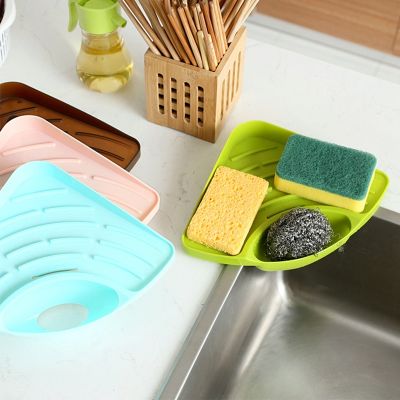 【CC】 Faucet Sink Shelf Sponge Holder Multifunctional Dish Drainer Drying Rack Storage Tray Accessories