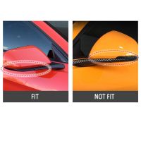 ABS Carbon Fiber Horn Style Side Door Rearview Mirror Cover Trim Shells Cap for 2015-2022