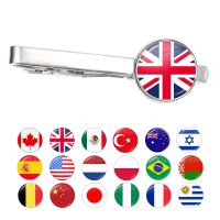 30 Countries National Flag Tie Clips Men Fashion Metal Necktie USA Flag Clip Pins Button Wedding Suit Accessories Wholesale