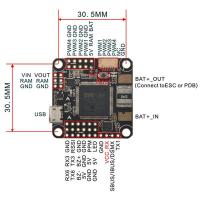 TOPACC Omnibus F7โปรเครื่องควบคุมการบินในตัวคู่ Gyro AIO OSD เซ็นเซอร์ปัจจุบันและพลังงาน LC สำหรับโดรนอาร์ซี