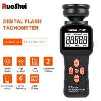 RuoShui Digital Stroboscope Tachometer 6238P LCD Non-Contact Flash Photoelectric Revolution Meter 60-39999 RPM Speedmeter Tester