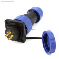 ﹉❉ SD20 20mm 2/3/4/5/6/7/9 Pin 4P Square Flange Waterproof Aviation Connector Plastic Electrical Circular Plug Socket Straight IP68