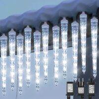 23/28.5/42.5CM Meteor Shower LED Lights Waterproof Outdoor Christmas Crystal Icicle Falling Light Xmas Tree Decoration 8 Tubes