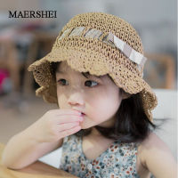 MAERSHEI Summer Hats For Kids Girls Chapeau Femme Beach Hat Children Day Gift Raffia Handmade Crochet Soft Fold Straw Sun Cap