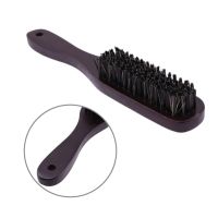 【CC】 Wood Handle Anti-static Hair Hard Boar Bristle Combs Men Hairdressing Styling Beard Comb