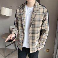 In the spring of 2021 single (leisure jackets grid west a2021 Mens Casual Suit Jacket Plaid Western High-End Small