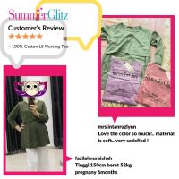 SummerGlitz 100 Cotton Long Sleeve Nursing Tee T Shirt with Pocket Baju Mengandung Menyusu Muslimah Panjang