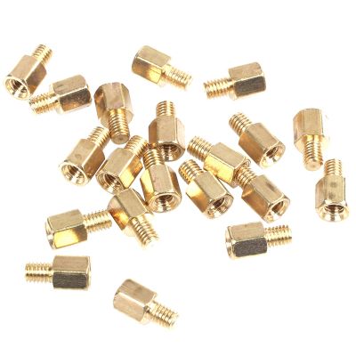 20 pcs PC PCB Mainboard Spacer Hexagonal Brass M3 * 5 + 4 mm