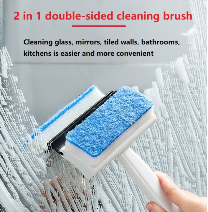 Four-in-one Glass Cleaning Brush Double-sided Wiper Screen Window Brush  Glass Window Gap Small Hair Brush Sponge Brush