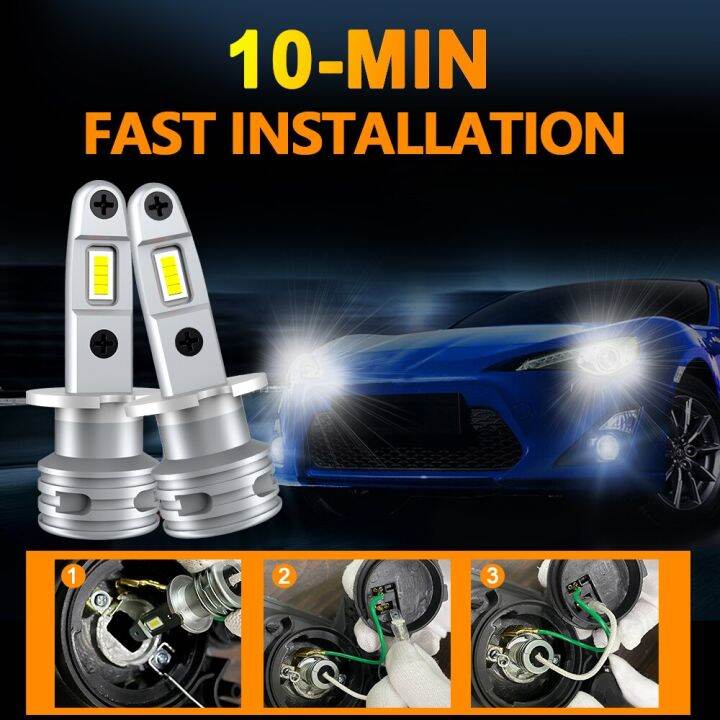 ivotow-2pcs-h3-led-headlight-bulb-no-fan-high-beam-6000k-white-yellow-car-led-fog-light-driving-lamp-drl-12v-24v-mini-design-bulbs-leds-hids