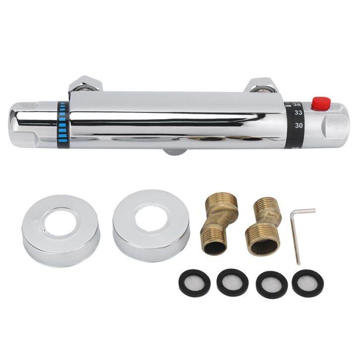 Chrome Thermostatic Bar Shower Mixer Valve Anti Scald Tap Lazada