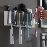 [COD] mouthwash cup brushing wall-mounted toothbrush storage box washing set family of tooth cylinderTH