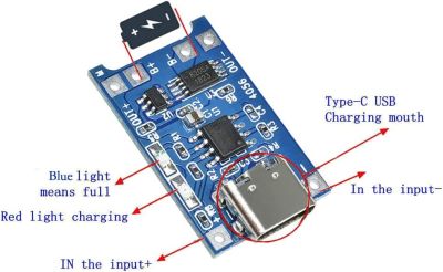 ส่งจากไทย TP4056 TypeC วงจรชาร์จ 18650 แบตลิเธียม 5V 1A Adapter ตัดเต็ม ร้อนมากตัด แบบใช้ง่าย