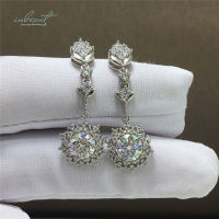 inbeaut Solid 925 Silver Total 2 ct Excellent Cut D Color Pass Diamond Test Moissanite Tidal Shape Drop Earrings Fine Jewelry