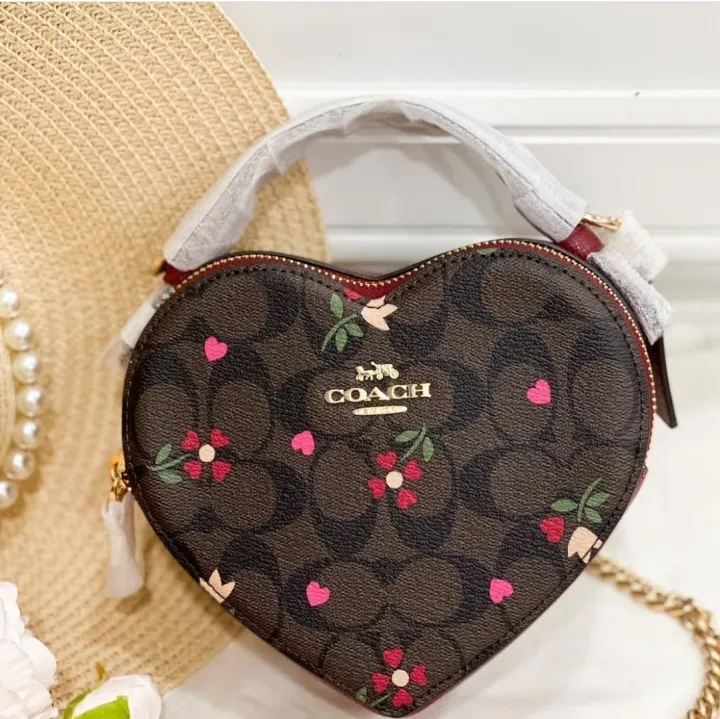 Original Coach Heart Ladies Crossbody In Signature Canvas With Heart Petal Print C8040 - Brown/Multi | Lazada PH Original Coach Heart Ladies Crossbody In Signature Canvas With Heart Petal Print C8040 - Brown/Multi | Lazada PH