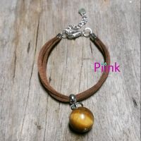 Piinkstore - สร้อยข้อมือหิน ไทเกอร์อาย สร้อยข้อมือหนังชามัวร์ สร้อยข้อมือจี้ สร้อยข้อมือหิน เครื่องประดับหิน เครื่องประดับแฟชั่น