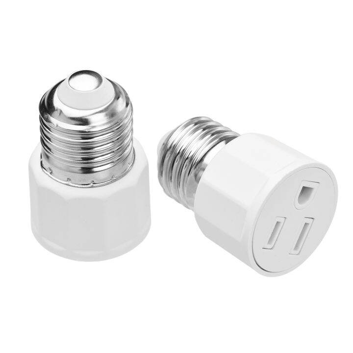 nishore E26 E27 Light Bulb Socket Adapter 2 or 3 Prong AC Outlet to