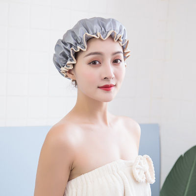 Thickened PEVA Female Shampoo Soak Cap Up Waterproof Double Bath