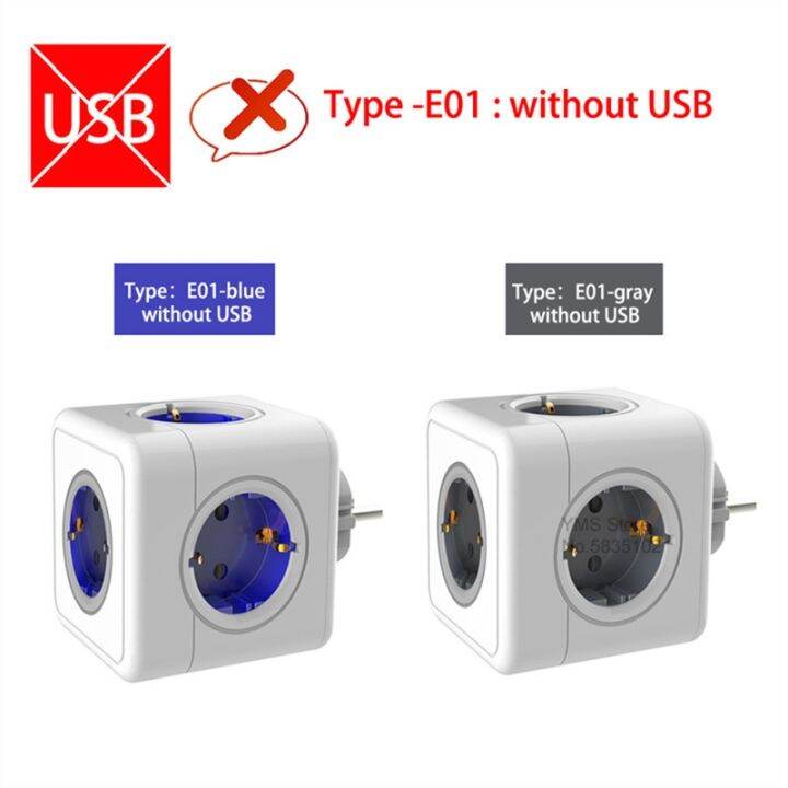 new-popular-พร้อมช่องเสียบ4ช่อง2พอร์ตชาร์จ-usb-1-type-c-5v-อะแดปเตอร์3-1a-powercubeon-offhome