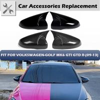 Rhyming Side Mirror Cover Wing Rearview Mirror Caps Glossy Black Carbon Fibre Fit For VW Golf MK6 GTI 2009-2013 Car Accessories