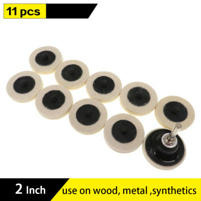 11pcs 2" 50mm Compressed Wool Pad Fabric Disc Polishing Buffing Pads Wheels for Roloc Grinding Abrasive Tools Accessories