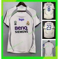 ❦✘ เสื้อกีฬาแขนสั้น ลายทีมชาติฟุตบอล Real Madrid 2006/2007 06/07 Real Madrid HIGUAIN 20 BECKHAM 23 EMERSON 8 ชุดเหย้า