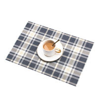 4 8 Piece Set British Plaid Placemat Table Mat Coffee Shop Non-Slip Hot Mat Bowl Mat Coaster Table Mat Western Place Mat