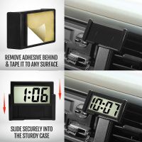 ❍ 1pcs Car dashboard digital clock with time and date display car adhesive clock Mini car on-board clock