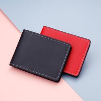 PU Leather Slim Bi-fold Short Women Men Wallets Solid Color Purse Card Slots Business ID Card Holder Coin Purse Billetera Hombre Wallets